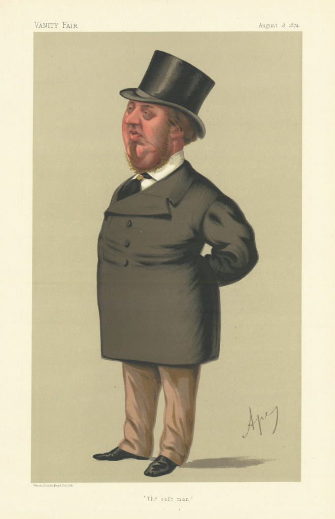 VANITY FAIR SPY CARTOON George Sclater-Booth 'The safe man' Hants. Ape 1874